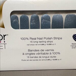 Color Street Blue Glitter Press-On Nails- Party Glower